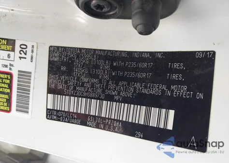 2017 Toyota Sienna Xle Premium 8 Passenger from USA, damaged, VIN 5TDYZ3DC9HS889730